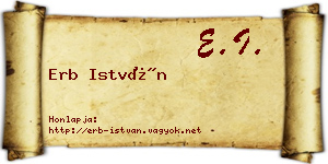 Erb István névjegykártya