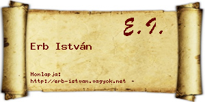 Erb István névjegykártya